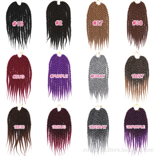 Wholesale Senegalese Twist Hair Crochet Braid Hair 14 16 18 22 24 Inches Synthetic Hair for Women